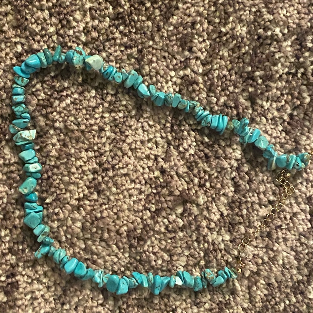 Stone necklace teal from forever 21